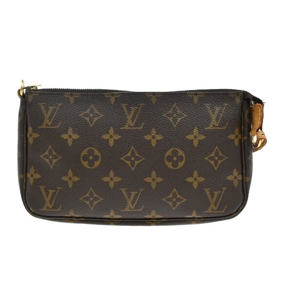 LOUIS VUITTON Pochette Accessoires Hand Bag Monogram Leather BN - Picture 1 of 5